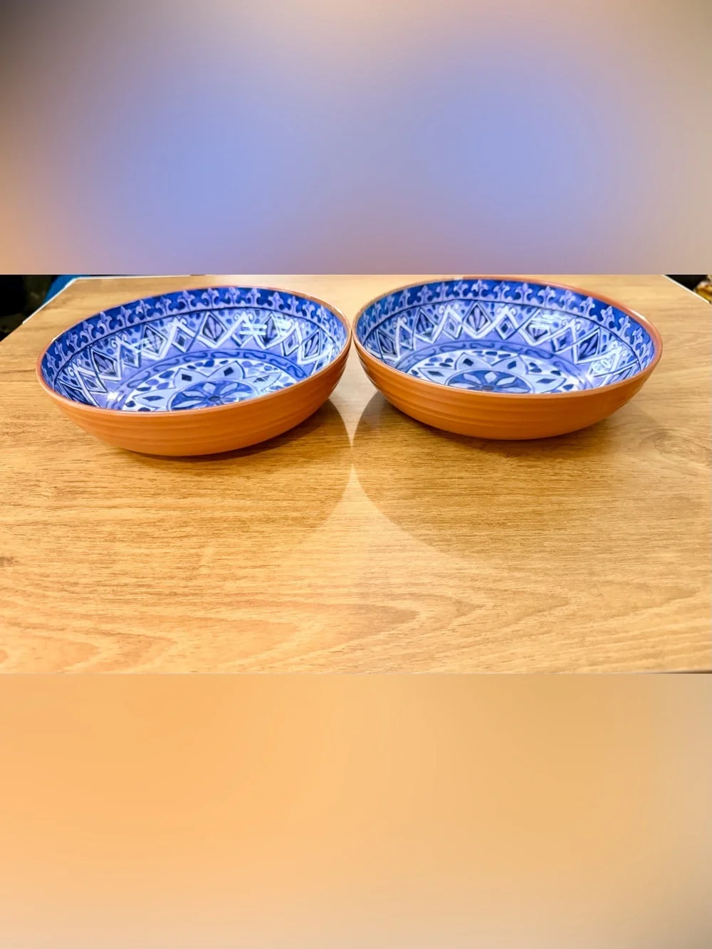 Tommy Bahama Mandala Blue Pattern melamine Bowls Set of 2 Outdoor Patio 8